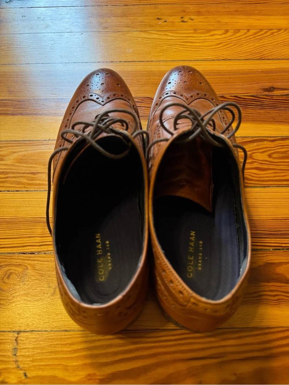Cole Haan Brown Leather Wingtip Oxfords